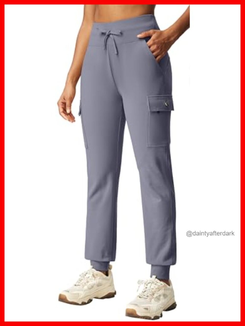 Fleece Lined High Waist Cargo Joggers Women Thermal Hiking Pants with Pockets
